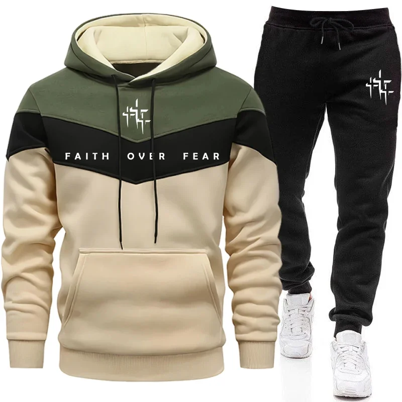 Jogger Sweatpants Men - Tuta da Uomo 'Faith Over Fear'