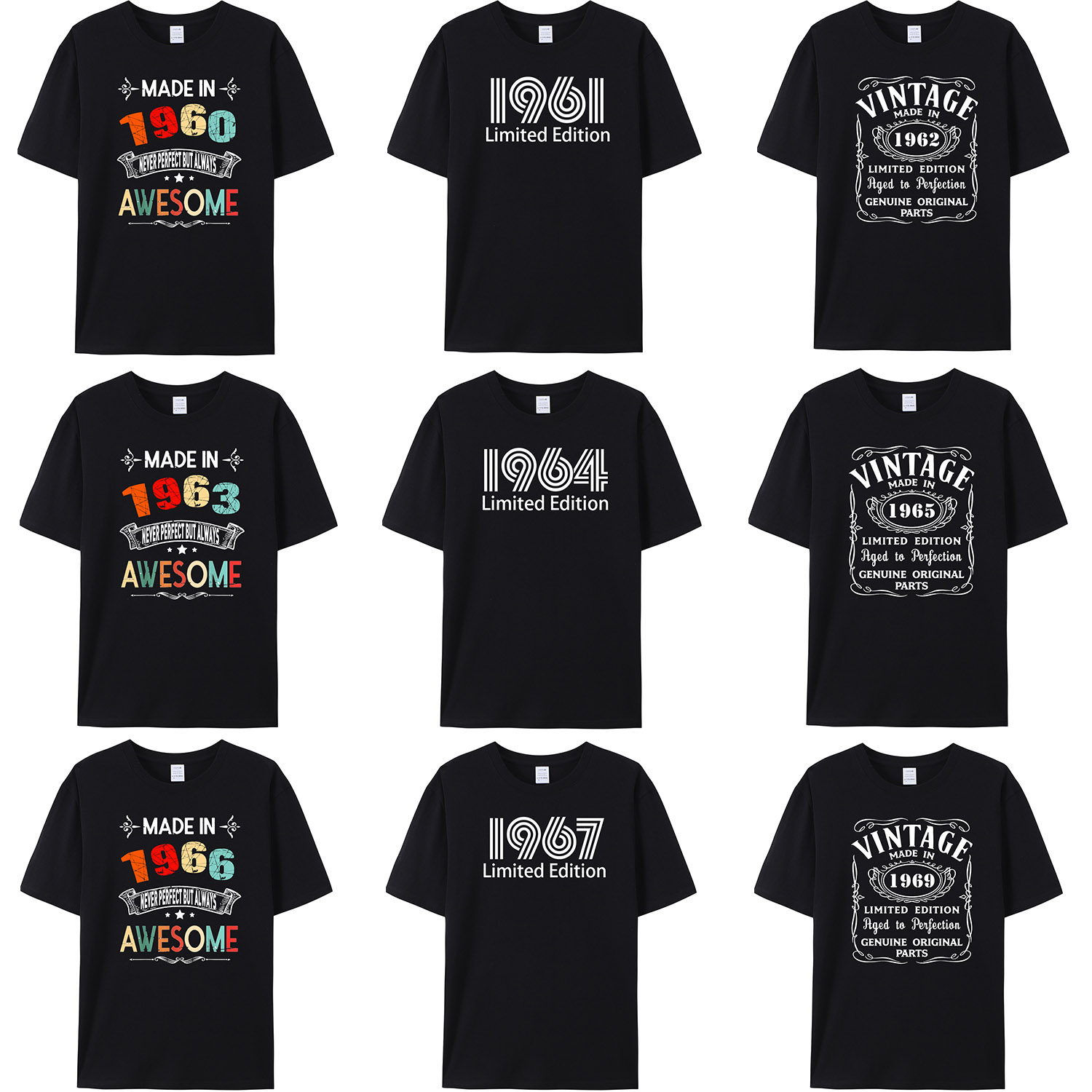 Men'S Fashion 1960S - Maglietta realizzata nel 1960/1961/1962/1963/1964/1965/1966/1967/1968/1969, regalo per