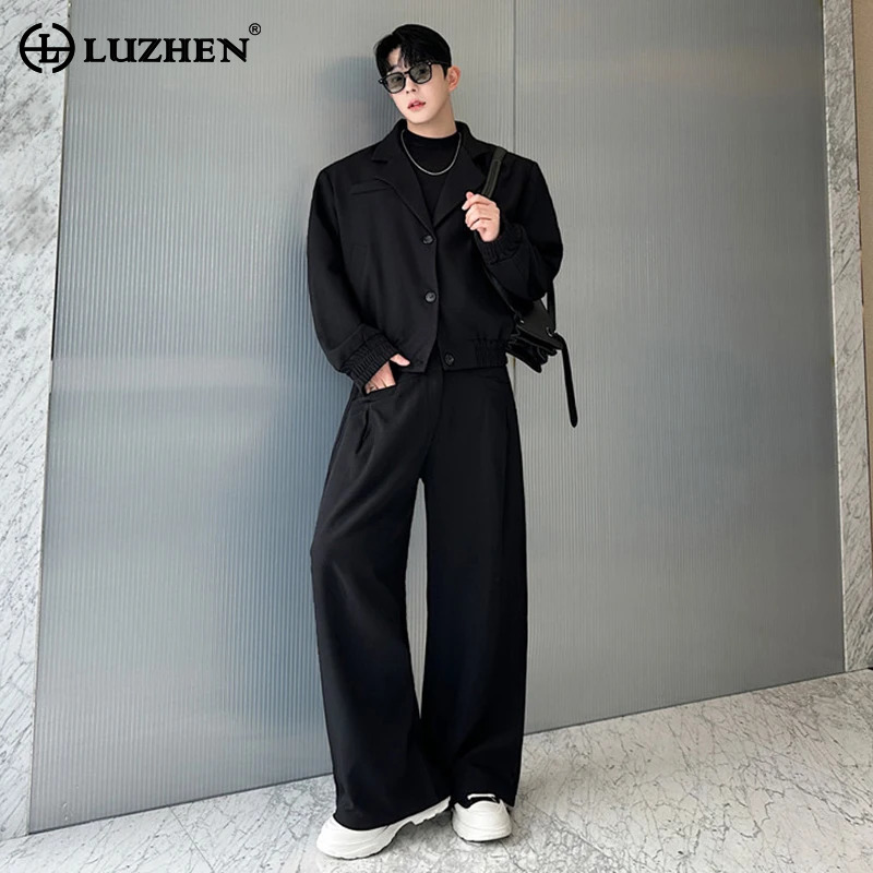 Mens Fashion Blazer - Giacca Casual LUZHEN Spring Blazer Neck