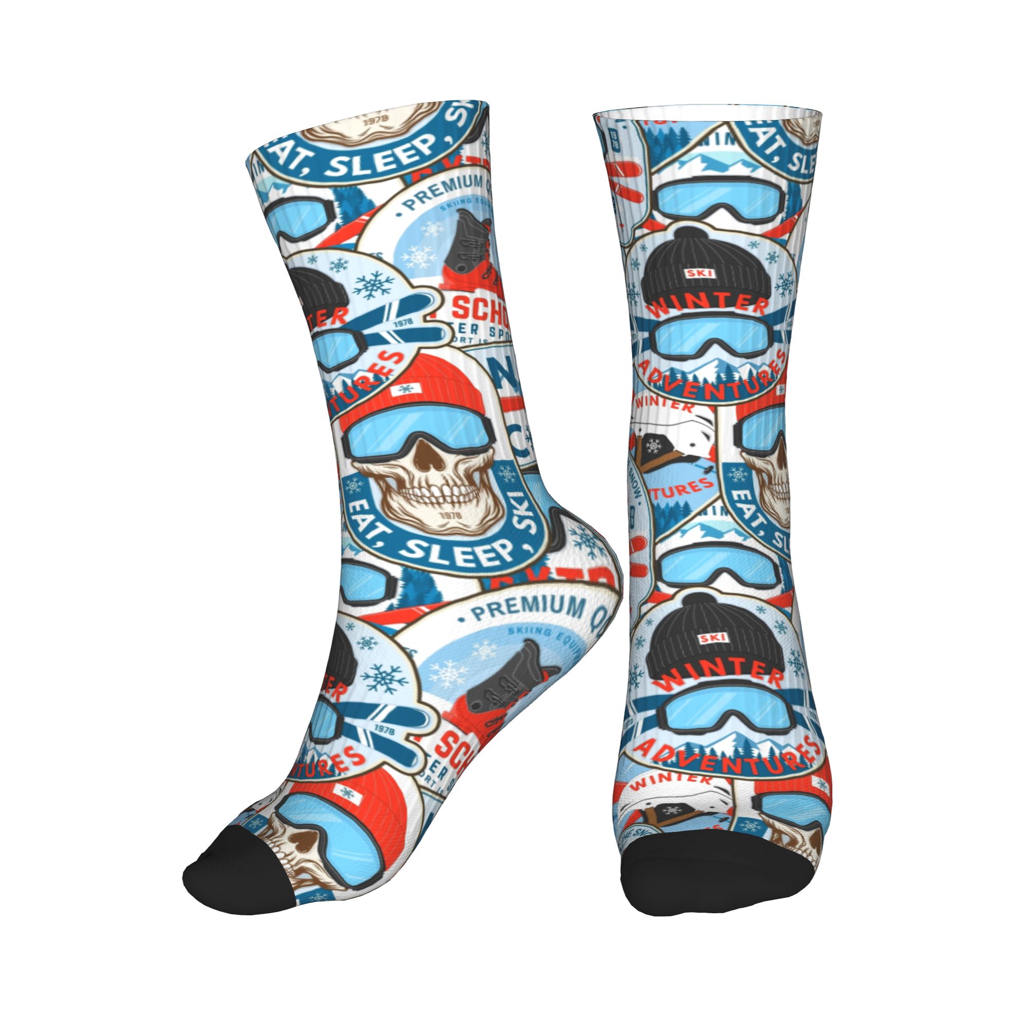 Mens Fashion Vintage - Calzini vintage rosso blu Ski Club