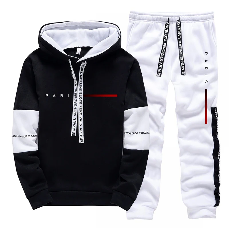 Jogger Sweatpants Men - Set Moda Parigi: Felpa con Cappuccio
