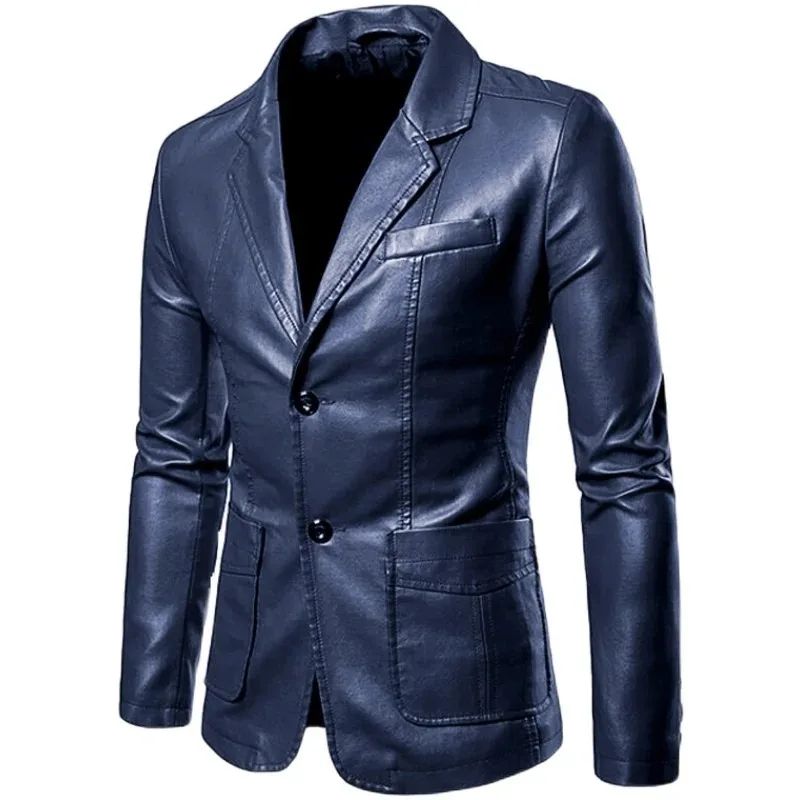 Mens Fashion Blazer - 2025 Blazer in pelle Uomo Primavera