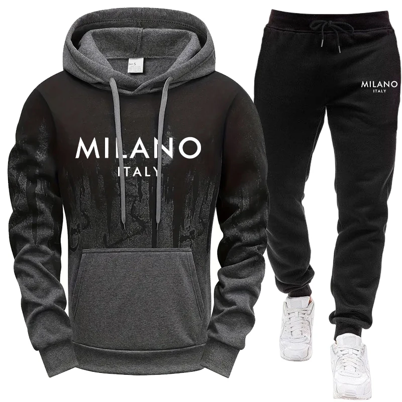 Jogger Sweatpants Men - Completo da Uomo/Felpa con Cappuccio/Pantaloni, Moda