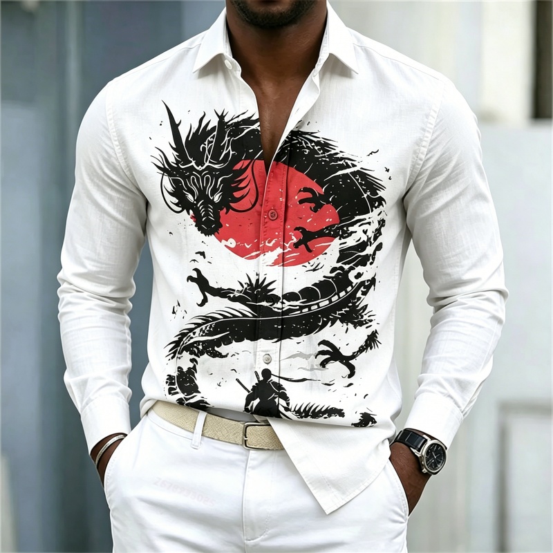 Mens Fashion Ideas - Camicia da uomo 2026 nuova, bianca,