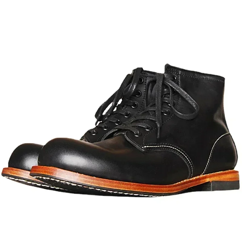 Mens Fashion Vintage - Stivali da uomo vintage in vera