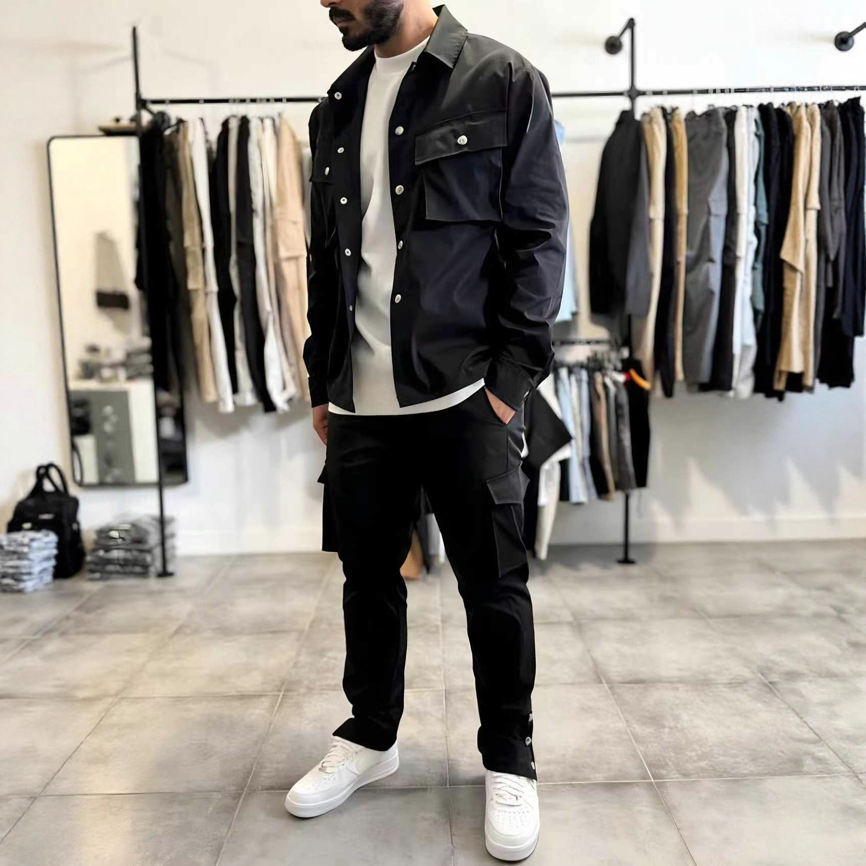Men'S Fashion Zipper Jacket - Set Moda Uomo: Giacca e Pantaloni