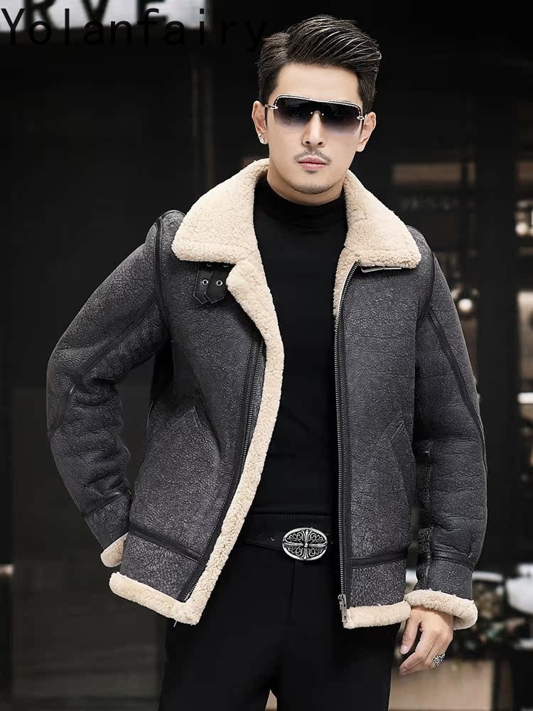 YOLANFAIRY Giacche in vera pel - Men'S Fashion Zipper Jacket recensione e prezzo