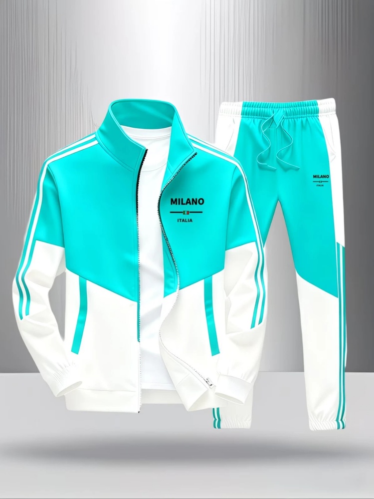 Tuta da uomo 2 pezzi, stampa M - Men'S Fashion Zipper Jacket recensione e prezzo