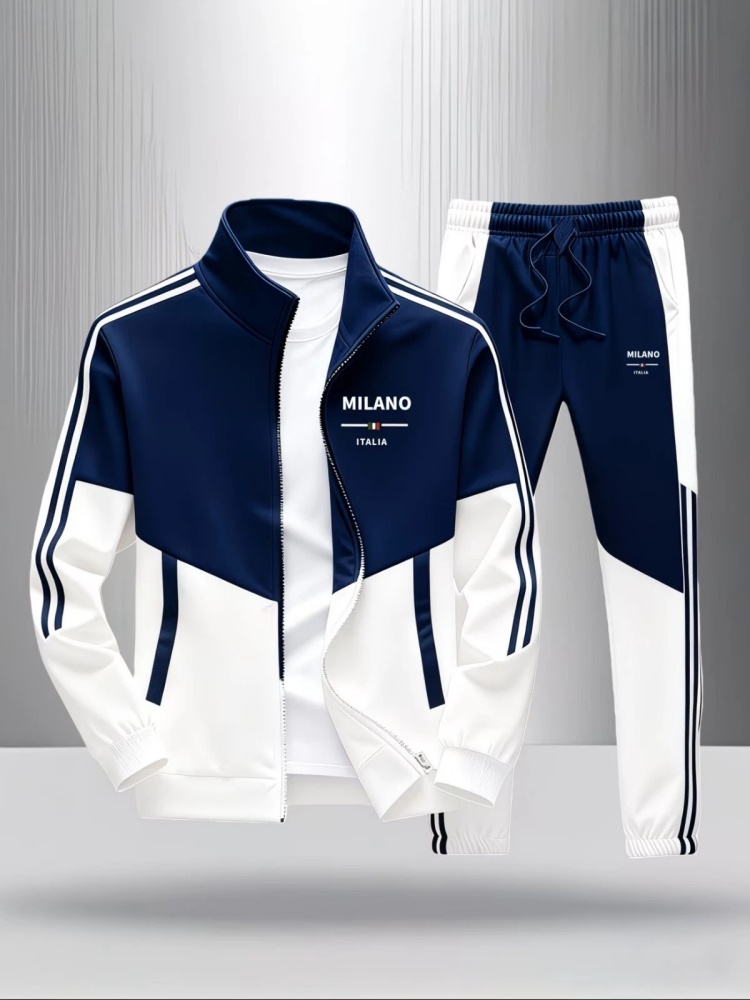 Tuta da uomo 2 pezzi, stampa M - Men'S Fashion Zipper Jacket recensione e prezzo