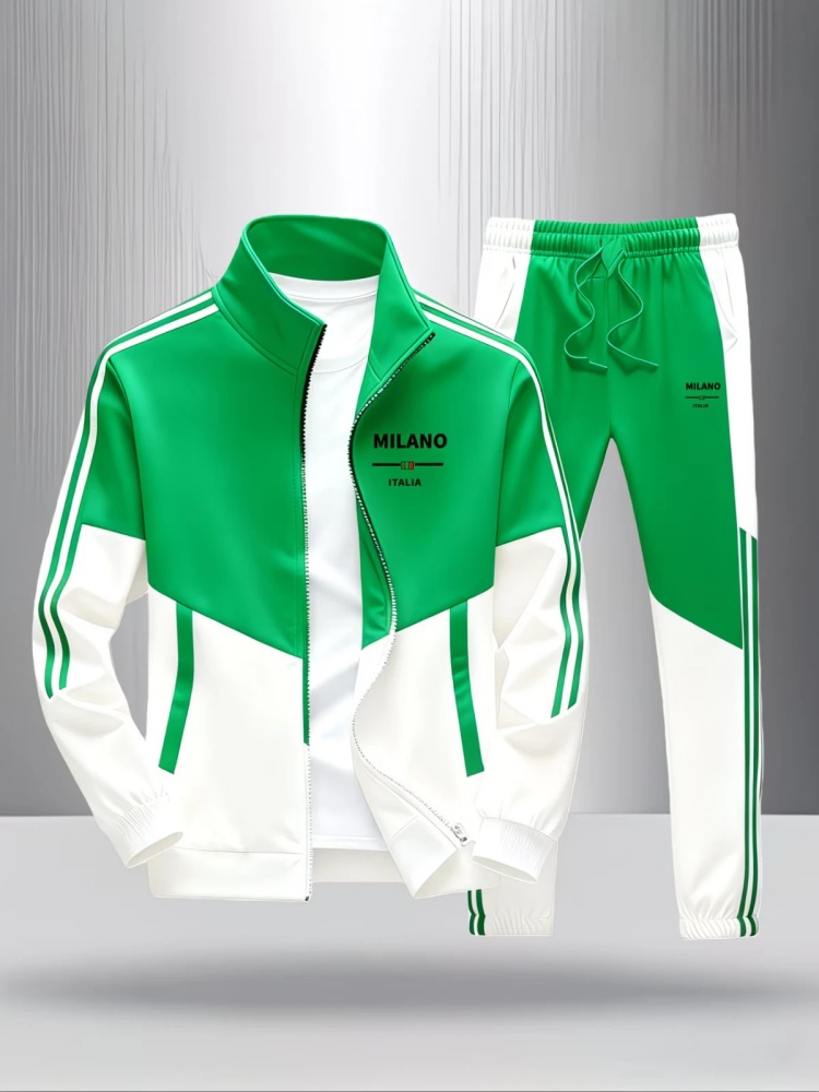 Tuta da uomo 2 pezzi, stampa M - Men'S Fashion Zipper Jacket recensione e prezzo